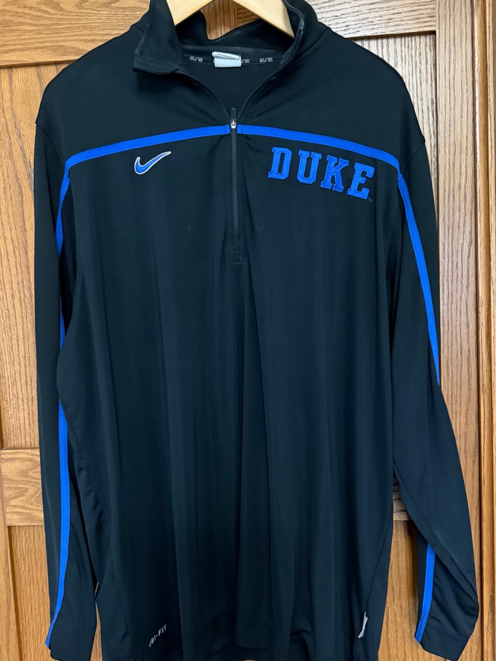 Nike Black and Blue Duke Quarter-Zip Performance Jacket